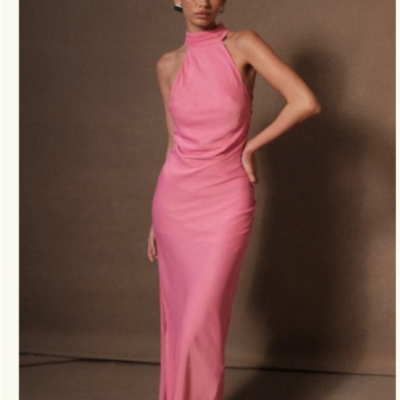 Meshki Dresses & Skirts - Meshki Pink Halter Maxi Gown